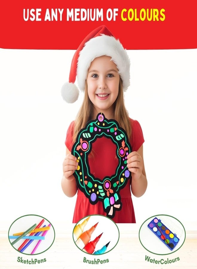 PepPlay Premium X-Mas DIY Kit for Kids - 28-Piece x-mas décor Set with 10” Velvet Wreath, 11 Ornaments, 9 Stars for Bunting - Perfect Christmas Party Activity & Gift for Kids, Ages 3-99 - Image 2